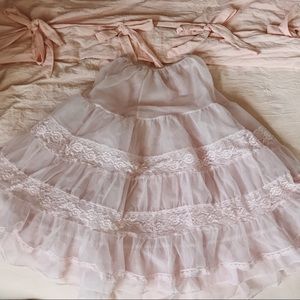 Baby pink tulle costume skirt/slip ♡